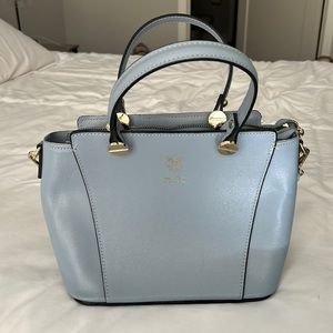 Blue Italian Leather Purse